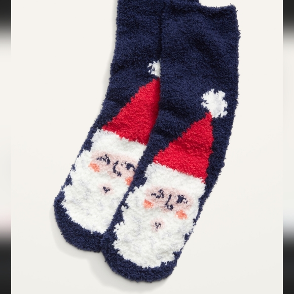 NWT'S Women's Fuzzy Santa Socks - Picture 2 of 2